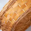 Cesta de Picnic de Ratán Estilo Nórdico Pastoral Plegable para Frutas Huevos Regalo Cesta de Picnic para Salidas
