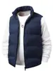 Chaleco Ligero para Hombre de Invierno con Cuello Alto Acolchado Cálido Chaqueta Cardigan Talla Grande Chaleco Holgado Ropa de Algodón Chaqueta Exterior con Cremallera