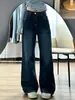 Jeans American Retro de Cintura Alta com Barra Larga para Mulheres, Novo Estilo Primavera 2025, Amigável para Baixinhas, Caimento Solto, Emagrecimento, Calça Reta com Caimento Fluido