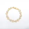 Pulseira Brilhante Cobre Banhado a Ouro Inlaid Redonda Zircônia 5A Pulseira para Meninas Fashion Simples Zircônia Micro-Inlaid Joias de Mão Europeias e Americanas