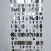 Cortinas de fio com lantejoulas douradas e prateadas redondas para casamento moldura de decoração de fundo de palco fio perolado espelho decorações suspensas para teto de casamento