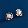 Pendientes de botón de perla de agua dulce de alta gama, estilo coreano, aguja de plata S925, aretes de moda de lujo ligero para celebridades de internet, venta al por mayor de fábrica
