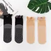 Medias de Encaje Ultra Delgadas con Suela de Algodón de Trébol de Cuatro Hojas para Verano, Calcetines Cortos para Primavera y Otoño, Antideslizantes, Transpirables, Resistentes al Desgaste, Anti-enganches, Versátiles para Mujer