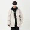 Chaqueta Reversible Nasa Diseño de Moda Lana de Cordero Algodón para Hombre Invierno 2025 Nueva Chaqueta de Algodón Cálida con Forro Polar Cuello Alto