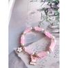 Pulsera Lunar Gris Ojo de Gato Imitación para Mujer, Colgante de Campana Simple, Regalo de Cumpleaños para Mejor Amiga, Estilo Ins de Vidrio