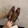 Sapatos Baixos Femininos Estilo Retrô, Novos da Primavera 2026 Estilo Francês para Noite Sapatos Mary Jane de Salto Grosso