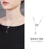 Collar de Plata de Ley S925 para Mujer, Nuevo Estilo Chino, Colgante de Calabaza Doble Felicidad, Cadena para Clavícula, Lujo Ligero, Sensación de Alta Gama, Regalo para el Festival Qixi