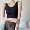 Camisola Blanca sin Mangas para Mujer, Aspecto Adelgazante y Top de Forma I de Talla Grande con Parte Inferior Alta que se Puede Usar por Fuera