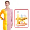Roupa térmica nova feminina outono calça comprida fina conjunto de roupa íntima sem costura top térmico rosa