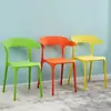 Cadeira de Chifre de Plástico Mesa de Jantar Simples Encosto Banqueta Encosto de Cadeira Doméstica Cadeira de Jantar Nórdica Adulto Cadeira de Plástico Simples