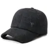 Novo Chapéu de Algodão Masculino para Exterior de Inverno para Homens de Meia-Idade e Idosos Vovô com Pelúcia Quente Boné de Baseball Proteção para Orelhas de Velho Proteção Contra Frio Chapéu Bico de Pato