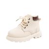 Moda infantil botas martin forradas com fleece de algodão para meninos 2024 outono e inverno novas botas curtas para crianças pequenas e médias botas simples para meninas