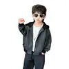 Chaqueta de Cuero de Otoño para Niños 2026 Nuevo Estilo Chaqueta de Cuero con Capucha Elegante para Bebé Niño de Primavera y Otoño