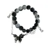 Pulseira Popular Atacado Borboleta Escura Mais Vendida, Pulseira Simples Estilo Antigo Dança da Borboleta Colorida, Pulseira Super Doce Floresta