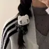 Diadema de Felpa de Gatito Dibujo Animado Cuadros Clásicos Banda para el Cabello de Cuadros Otoño e Invierno Banda de Goma Muñeca de Pez Accesorios para el Cabello