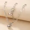 Amazon cross-border fashion jewelry bell buckle bracelet colar combinação geométrica corrente jóias terno
