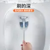 Cepillo de inodoro de estilo japonés con mango largo, cepillo de limpieza para inodoro sin ángulo muerto, cepillo de limpieza multifuncional para el hogar montado en la pared.