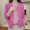 Novedad Otoño/Invierno 2025 Ropa para Mujer Falso Dos Piezas Chaqueta de Punto Otoño/Invierno Suéter Elegante Top de Patchwork Versátil Cárdigan