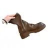 Versión de cuero ~ Botines delgados de suela gruesa estilo británico, botines de cuero suave, botines cortos retro nuevos para mujer 2026, versátiles