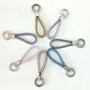 Chaveiro de corda trançada com anel duplo chaveiro de couro PU colorido novo pingente para bolsa feminina chaveiro para pendurar na cintura