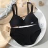Sujetador de algodón puro para niñas, conjunto de ropa interior de verano para estudiantes de secundaria, fino, sin aros de acero, antiflacidez y con fruncido de pecho pequeño.