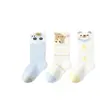 Calcetines para Niños para Primavera y Verano, Estilo Delgado para Niñas, Malla Transpirable, Lindo Diseño de Oso, Calcetines Versátiles para Niños y Niñas, de Longitud Media