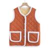 Colete com forro de fleece inverno novo outono e inverno estilo western meia-idade e idosos mãe estilo nacional colete sem mangas quente acolchoado top