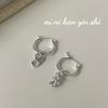 Onihan Plata Esterlina S925 Moda Coreana Cadena Geométrica Hebilla de Oreja Aretes de Oreja para Mujer Diseño Nicho