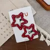 Presilha de Couro com Bolinhas Vermelhas para Franja, Presilha Estrela Doce e Versátil para Meninas, Estoque Pronto de Fábrica, Acessório de Cabelo Nuvem