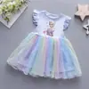 Vestido de Niña Verano Ropa Infantil Manga Corta Falda Tutú Vestido de Princesa Elsa Infantil Vestido de Niña Frozen