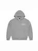 Cárdigan con Cremallera y Capucha de Terciopelo Gris Estampado Hip-Hop Callejero Americano de Alto Peso Saco de Traje de Marca de Moda para Hombre