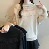 Moda Tallas Grandes Otoño/Invierno 2026 Reductor de Edad Elegante Ajustado Prenda Base Cuello Alto Manga Larga Suéter de Punto