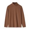 Camiseta de manga larga con cuello medio alto, camisa básica para hombre, ropa de terciopelo de invierno, cuello medio, forro polar interior cálido y grueso.