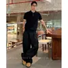 Camisa polo, camisa de malha, camiseta de manga curta para homens, com gola de lapela e design de torção texturizado, no estilo old money, feita de seda gelada, para o verão, atacado de fábrica transfronteiriço