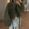 Ropa de Mujer Transfronteriza Otoño 2026 Ropa Europea y Americana para Mujer Moda Diaria Color Sólido Volantes Plisados Mangas de Linterna Top