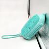 Cepillo de baño de silicona al por mayor para adultos y niños, cepillo de baño de masaje espumoso de pelo fino con esponja, toalla de baño de silicona con forma de erizo.
