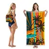 Toalla de playa plegable de gran tamaño 80X160, toalla de baño estampada, toalla de playa integrada, bolsa integrada, portátil
