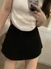 Falda plisada con forro, falda deportiva de longitud media, falda corta casual gris de cintura alta de moda, falda de línea A, falda de verano para mujer