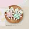 Broche de Gato Dulce Estilo Nuevo, Pin de Animal Lindo, Accesorio de Ropa para Gato de Tela a Cuadros Estilo Coreano