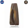Pantalones Casuales Rectos de Pierna Ancha de Alta Calidad para Hombre, Co-Branded NASA, Primavera, Deportivos, Versátiles, Caída Suave, Largos