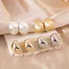 Pendientes Geométricos de Frijol Cepillado de Gama Alta, Pendientes de Moda y Sencillos Estilo Europeo y Americano, Pendientes de Diseño de Nicho de Lujo Accesible para Mujeres