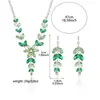 Conjunto Transfronterizo de Collares de Joyería de Circonita Microincrustada Europeos y Americanos, Pétalos de Flor Verdes Estilo Ins, Cadena para Clavícula de Combinación Diaria
