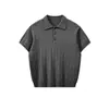 Camisa polo de manga corta para hombre con patrón de trenzado de cable, polo de fábrica al por mayor de verano para hombre, seda de hielo de secado rápido de verano