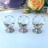 Venda Direta de Fábrica Maçaneta de Bola de Cristal Puxador de Porta de Guarda-Roupa Puxador de Cristal de Furo Único Puxador Simples de Gaveta Base de Liga de Zinco