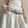 Cinturón Fino de Cuero Estilo Coreano con Diseño de Nicho para Mujer, Color Sólido Simple, Sensación de Alta Gama, Cinturón Versátil Casual