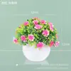 Venda Quente Transfronteiriça Mini Vasos Flores Artificiais Gymbos Flores de Plástico Bonsai Enfeites de Mesa Plantio Verde Fresco Adereços de Fotografia