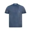 Camiseta de Manga Corta Vintage Lavada Color Crudo Wasteland para Hombre, Estilo Verano, Punk Retro, Algodón Puro, Cuello Redondo, Camiseta Casual Holgada