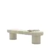 Banqueta para Cambiar Zapatos en la Entrada de Casa, Banqueta al Pie de la Cama en el Dormitorio, Banqueta Sofá para Vestidor, Banco Largo, Banqueta de Cama con Diseño de Olas en Estilo Crema