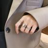 925 Sterling Silver Ring Mulheres Retro Personalidade Nicho Amor Dedo Indicador ins Trendy Internet Celebrity Cold Style Hip-Hop Disco Multi-layer
