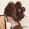 Pinza de Pelo Grande de Felpa Estilo Francés para Mujer, Sensación de Alta Gama, Adecuada para Cabello Grueso, Elegante Pinza de Tiburón Accesorio para el Cabello para la Parte Posterior de la Cabeza